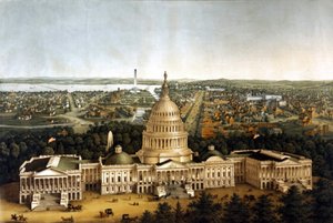 Ansicht von Washington und dem Weißen Haus in einer Aufführung von 1820. von Unknown artist