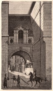 Ansicht eines Renaissance-Gebäudes aus der Zeit Heinrichs II. in der Nazarethstraße in Paris, Frankreich