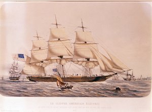 Ansicht des amerikanischen Clippers Electric. Lithografie von 1854 von Unknown artist