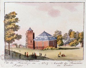Ansicht des Praterparks in Wien. Österreich. Stich von 1815 Privatbesitz