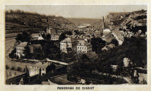 Ansicht der Stadt Dinant, Wallonien, Belgien. Chromolithographie aus dem späten 19. Jahrhundert. von Unknown artist