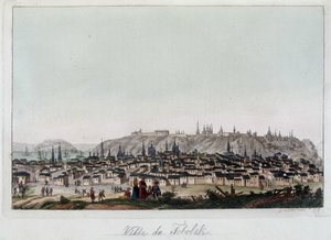Ansicht der Stadt Fabolsk, Sibirien. In „Das alte und moderne Kostüm“ von Unknown artist