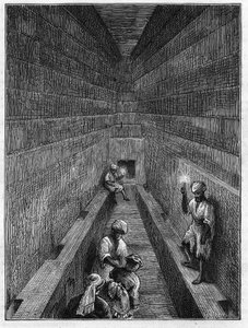 Ansicht der großen Galerie der Pyramide von Cheops in Gizeh, Ägypten von Unknown artist