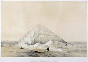 Ansicht der Pyramide von Saqqarah (Sakkarah). Ägypten. Illustration des 19. Jahrhunderts