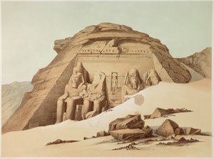 Ansicht des Tempels von Abu Simbel. Ägypten. Illustration des 19. Jahrhunderts. Paris, Collège de France von Unknown artist