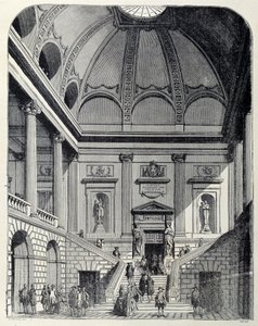 Ansicht des Vestibüls und der Treppe des Theaters von Bordeaux unter Ludwig XV. von Unknown artist