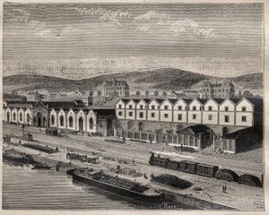 Ansicht des Schlosses von Peking, Hauptsitz der Compagnie des grands vins de Champagne von Eugene Mercier (1838-1904) und Cie bei Epernay - Gravur in „La Science française“ von Unknown artist