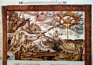Religionskrieg: Allegorie über Armut und Klagen der Heiligen Liga von Unknown artist