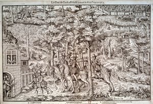 Religionskriege 1562-1598: Ermordung von Francois I. von Lothringen (1519-1563), zweiter Herzog von Guise am 18.02.1563. Ein katholischer Führer, er wurde vom Calvinisten Jean de Poltrot de Mere ermordet. Gravur aus dem 16. Jahrhundert von Unknown artist