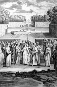 Hochzeit nach hebräischem Ritus. Gravur aus dem 19. Jahrhundert. von Unknown artist