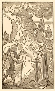 Wenn Christen auf den fleischlichen Menschen hören... aus The Pilgrims Progress From This World, To That Which Is To Come von John Bunyan (1628-1688), Mr. Worldly Wiseman schlägt vor, dass Christian seine Last ablegen kann