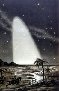 Zodiakallicht-Phänomen in der mexikanischen Savanne. Farblithographie des 19. Jahrhunderts. von Unknown artist