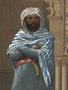Porträt von Abd ar-Rahman I. genannt ad-Dakhil, „der Flüchtling“ (731 in Cordoba, 788). Emir von Cordoba (756-788) nach hombres y Mujeres. Barcelona 1877. von Unknown artist