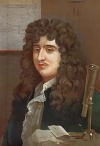 Porträt von Christiaan Huygens, niederländischer Physiker und Mathematiker (1629-1695) nach „La Ciencia y sus Hombres“ von Louis Figuier. Barcelona 1881