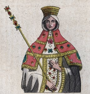 Porträt von Eudokia (oder Eudocia) Ingerina (Eudocia Ingerina) (ca. 840 - ca. 882) Ehefrau des byzantinischen Kaisers Basileios I. - Gravur aus „Usi e Costumi di Tutti i Popoli dell