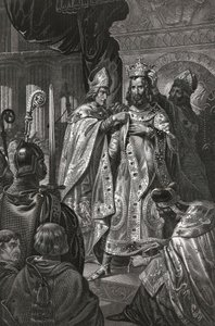 Krönung von Balduin I. am Weihnachtstag 1100, anonym von Unknown artist