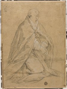 Kniender kirchlicher Heiliger von Unknown Florentine
