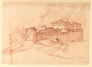 Zeichnung, Schloss in den Bergen, 1810–1830 von Unknown artistUnknown artist
