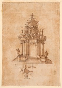 Zeichnung, Katafalk, ca. 1631 von Unknown artistUnknown artist