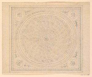 Zeichnung, Deckendesign, 1815–22 von Unknown artistUnknown artist