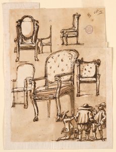 Zeichnung, Stühle, 1780–1790 von Unknown artistUnknown artist