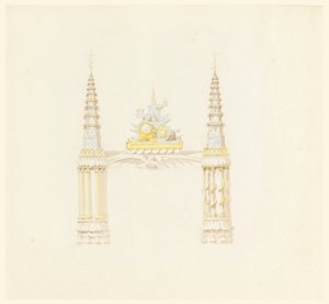 Zeichnung, Kaminstück, Westwand des Musikzimmers, ca. 1820 von Unknown artistUnknown artist