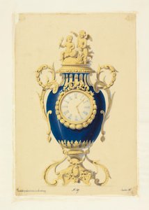 Zeichnung, Uhr in Porzellan, ca. 1855 von Unknown artistUnknown artist