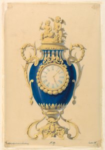 Zeichnung, Uhr in Porzellan, ca. 1855 von Unknown artistUnknown artist