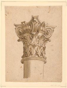 Eckansicht eines Kompositkapitells, 1625–1650 von Unknown artistUnknown artist