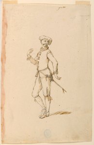 Zeichnung, Kostümentwurf: Ein Kapitän für ein Ballett, ca. 1720 von Unknown artistUnknown artist