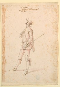 Kostümentwurf: Ein Hauptmann für ein Ballett, ca. 1720 von Unknown artistUnknown artist