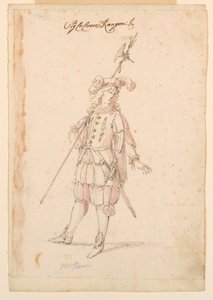 Zeichnung, Kostümentwurf: Ein Deutscher für ein Ballett, ca. 1720 von Unknown artistUnknown artist