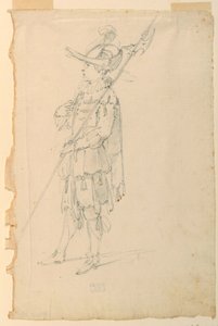 Kostümentwurf: Ein Hellebardenträger für ein Ballett, ca. 1720 von Unknown artistUnknown artist
