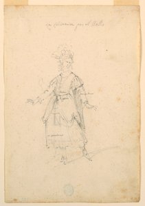 Kostümentwurf: Eine Sängerin für ein Ballett, ca. 1720 von Unknown artistUnknown artist