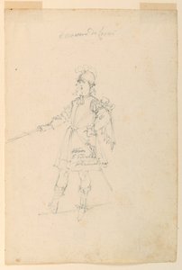 Kostümentwurf: Der Waffenmeister für ein Ballett, ca. 1720