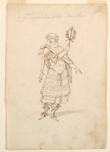 Zeichnung, Kostümentwurf: Tapferkeit und Musik für ein Ballett, ca. 1720 von Unknown artistUnknown artist