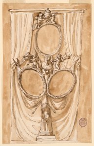 Dekoration für Porträt von Papst Pius VI. und Königspaar, ca. 1790 von Unknown artistUnknown artist