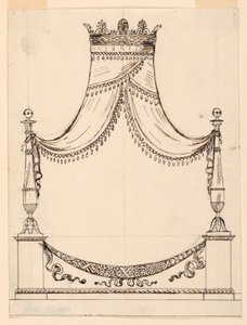Zeichnung, Entwurf für ein Bett, ca. 1800 von Unknown artistUnknown artist