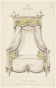 Zeichnung, Entwurf für ein Bett im römischen Stil, 1780 von Unknown artistUnknown artist