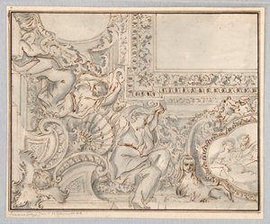 Zeichnung, Entwurf für eine Decke, 18.–19. Jahrhundert von Unknown artistUnknown artist