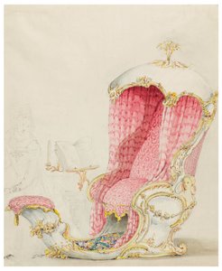 Zeichnung, Entwurf für eine Chaiselongue, ca. 1810 von Unknown artistUnknown artist