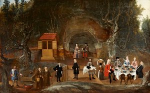 Galante Gesellschaft im Wald von Unknown artistUnknown artist
