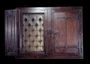Holzfensterladen aus dem 15. Jahrhundert, Paris, Musée de Cluny von Unknown artist