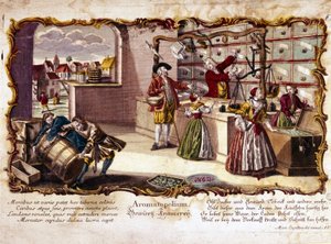 Gravur des 18. Jahrhunderts, die eine Parfümerie darstellt von Unknown artist