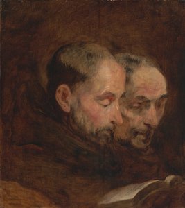 Eine Kopie nach einem Gemälde, das traditionell Van Dyck zugeschrieben wird, von zwei lesenden Mönchen