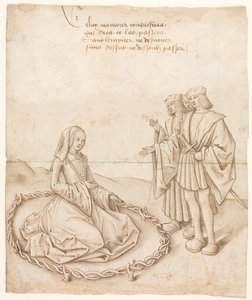Eine Dame mit drei Freiern von Unknown artist