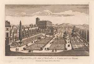 Eine perspektivische Ansicht des Sitzes von Belvedere im Vatikan in der Nähe von Rom von Unknown artist