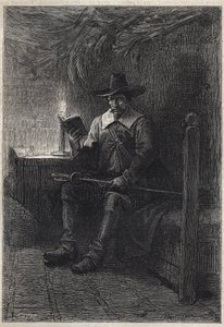 Ein schottischer Puritaner - Illustration des 19. Jahrhunderts für den historischen Roman „Die Puritaner von Schottland“ (Old Mortality) von Walter Scott (1771-1832) von Unknown artist