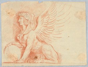 Eine Sphinx mit Globus von Unknown artist