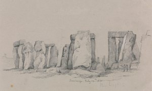 Ansicht von Stonehenge mit zwei Figuren im Vordergrund von Unknown artist